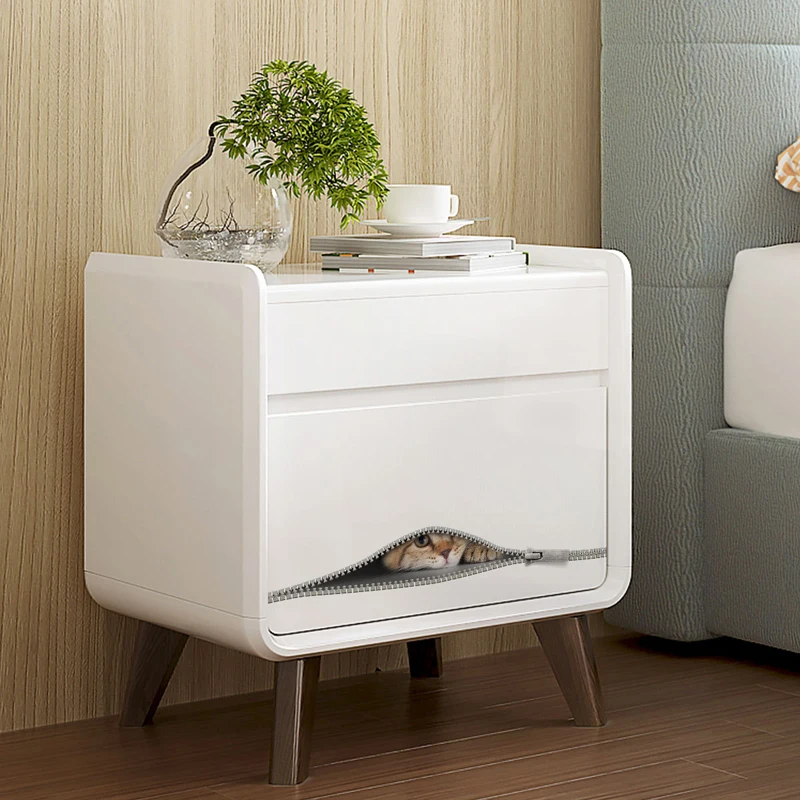 

Cute Cat in the zipper Wall Sticker cabinet bathroom toilet for home decoration art Decals wallpaper toilet stickers on the wall