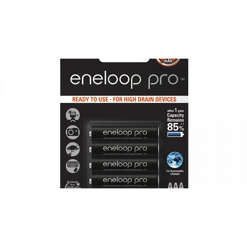 Аккумуляторы Panasonic eneloop pro (AAA) BK 4HCDE/4BE 4 шт.|Перезаряжаемые батареи| |