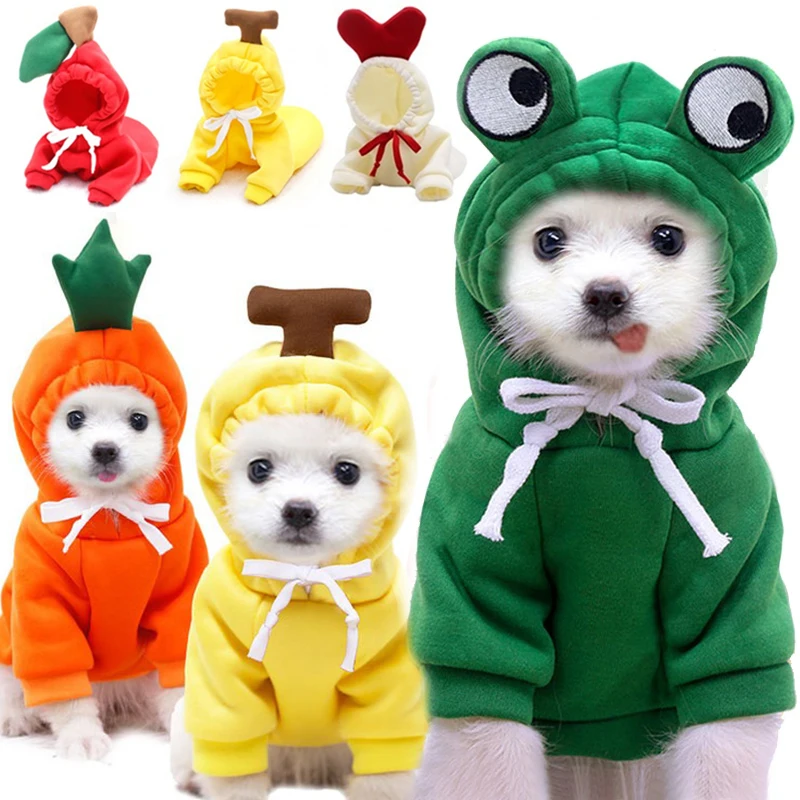 

Warm Dogs Clothes for Small Medium Cute Fruit Hoodies Pet Products Clothing for Chihuahua Bulldogs Puppy Costume Coat Winter