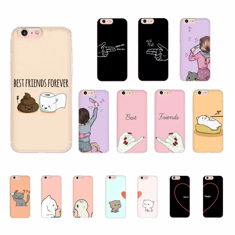 

MaiYaCa Bff Best Friends Forever Couples Phone Case for iphone 13 11 12 pro XS MAX 8 7 6 6S Plus X 5S SE 2020 XR case