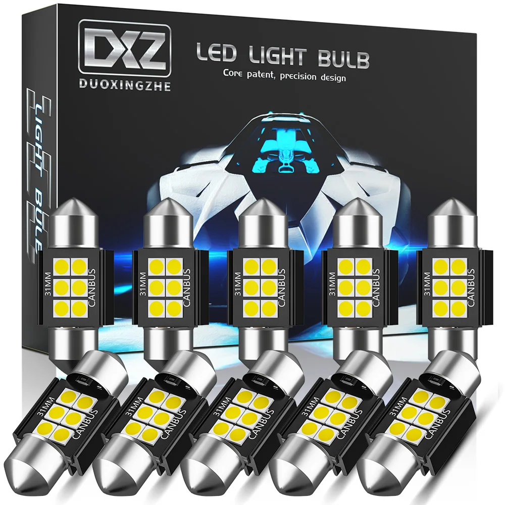 DXZ 50 шт в наборе Festoon-31MM C5W C10W Светодиодный лампочки Canbus 3030 6-SMD Нет Ошибка салона