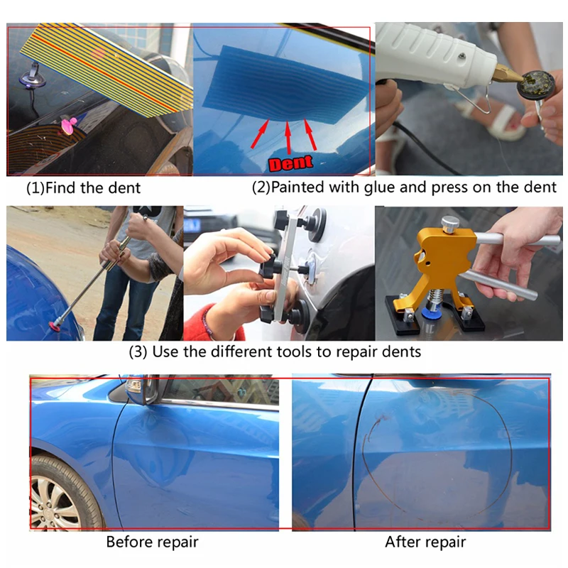 

YOUEN Car Dent Repair Tool Wire Board Reflector Dent Repair Tools Paintless Dent Removal Checking Line Board Reflector Set