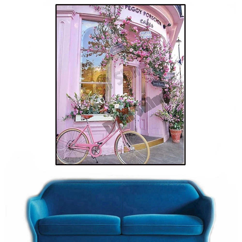 Набор для алмазной вышивки сделай сам картина 5D с рисунком цветов велосипеда