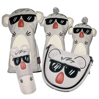 golf headcover koala stlye golf head cover for driver fairway hybrid putter pu leather protector