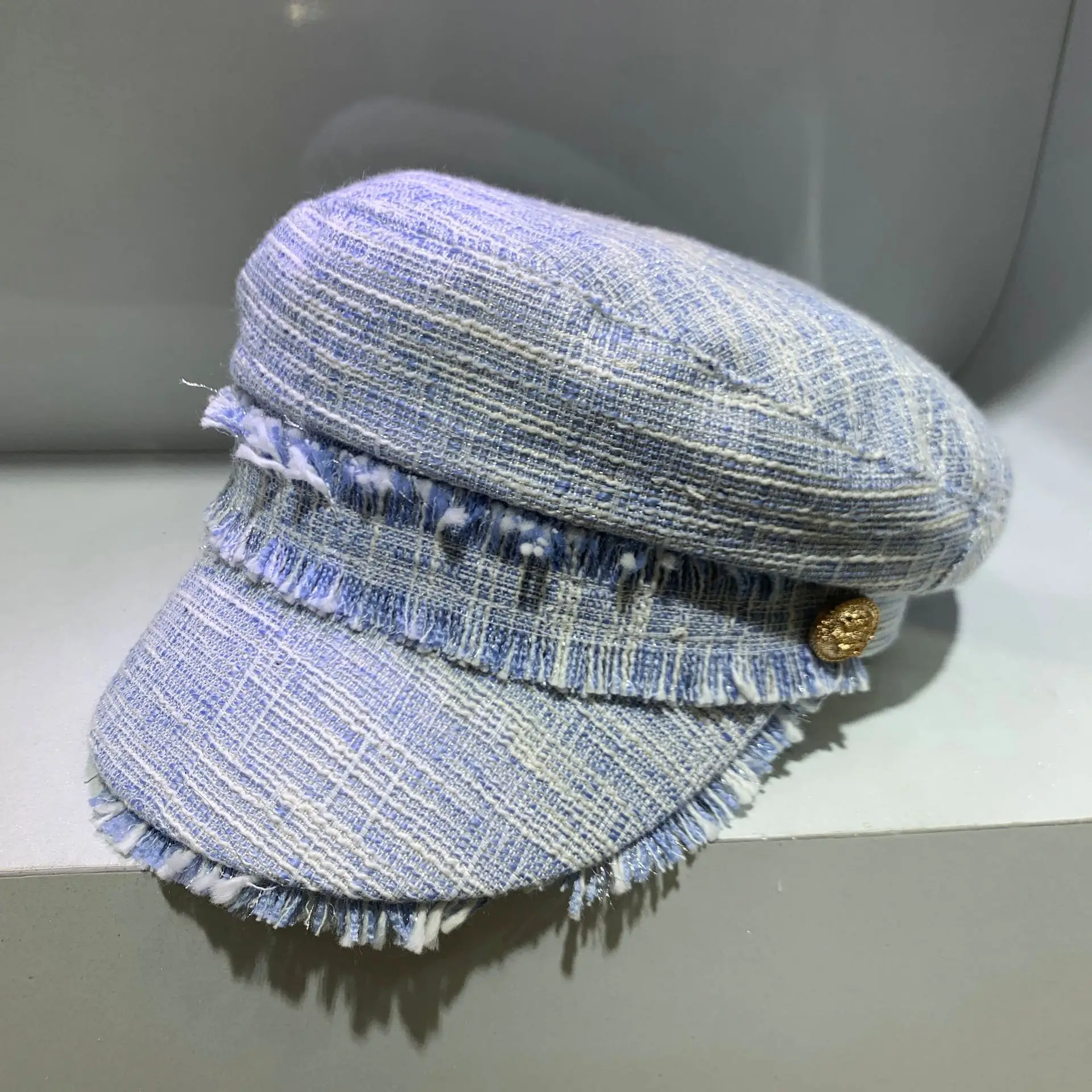 2020 New Fashion Female Autumn/winter British Painter Simple Versatile Fringed Octagonal Hat baseball cap women
