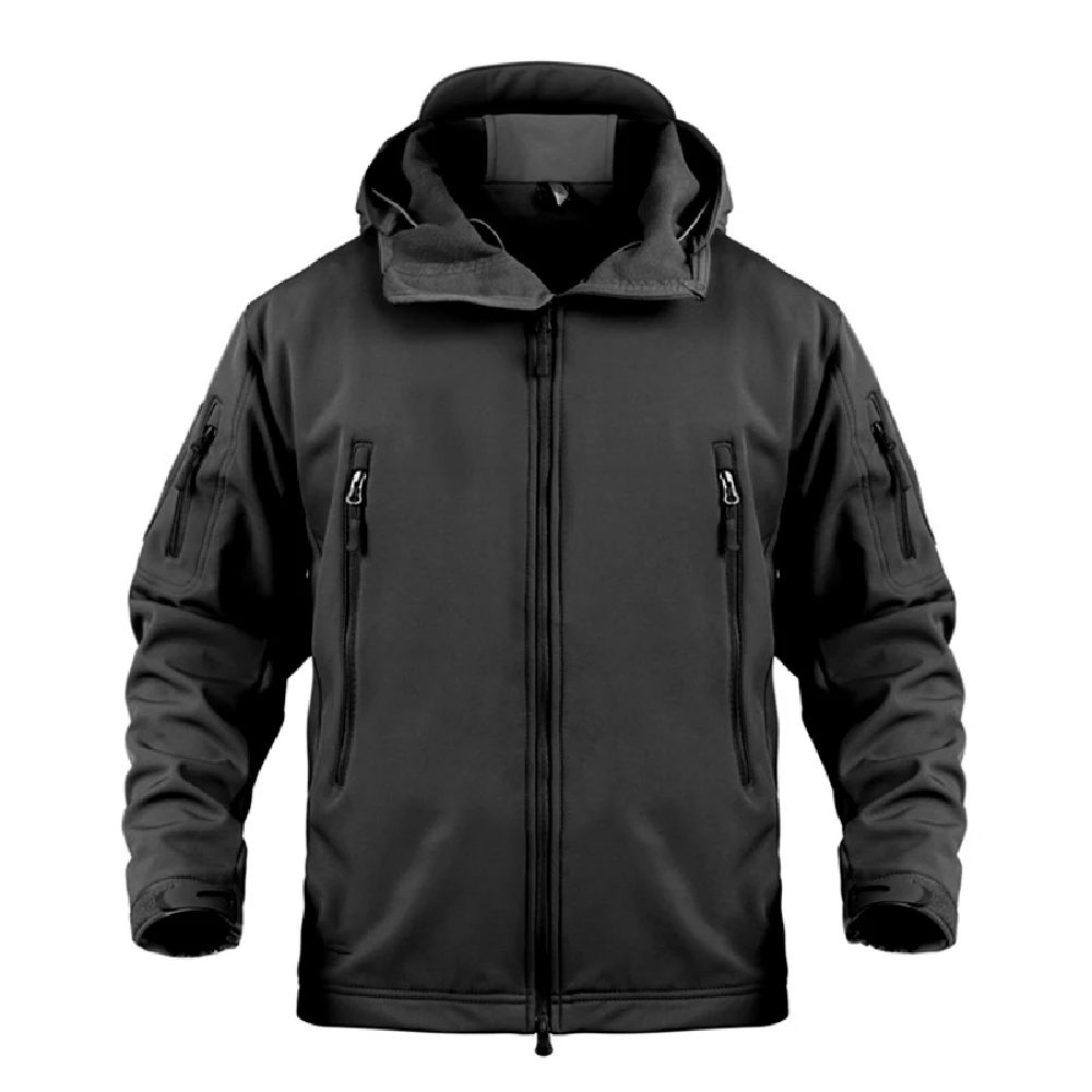 

Mens Soft Shell Jacket Shark skin Army Waterproof Outdoor Coat Hooded Camouflage