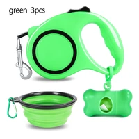 3pcs portable 5m dog leash foldable dog bowl dog scooper waste bag set for puppy outdoor walking pet supplies drop shipping