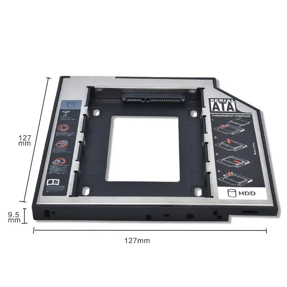 2nd HDD Caddy 9,5 мм SATA на SATA 3,0 для 2," 2 ТБ SSD Корпус HDD жесткий диск Корпус для ноутбука нечетный DVD-ROM Оптический отсек