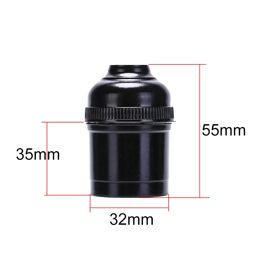 

1PCS E27 3/4A 250V Light Bulb Lamp Holder Pendant Edison Screw Cap Socket Vintage Black Lamp Bases Adapter