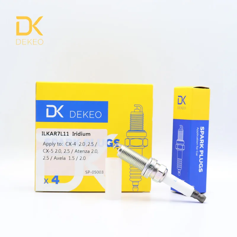 

Dekeo Iridium Spark Plug ILKAR7L11(94124) FXE20HE11 VR7NII33X Fit for Mazda Atenza CX-3 CX-4 CX-5 Mazda 3 Pack of 4PCS