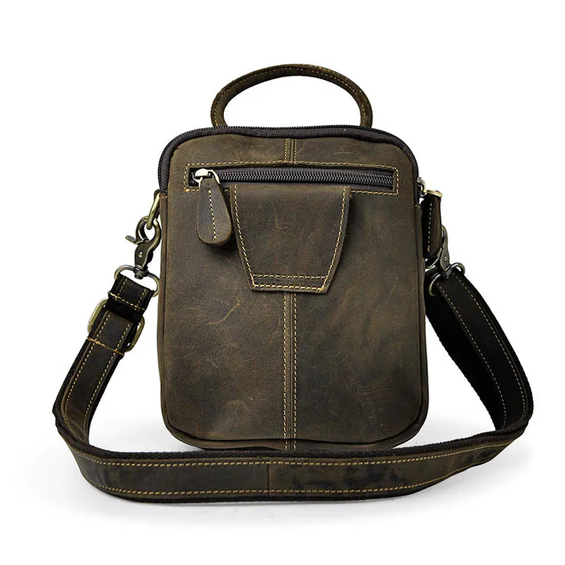

Multi-functions Men Top-handle Handbag Genuine Leather Waist Belt Pack Men's Crossbody Shoulder Bags Small Outdoor Organizer