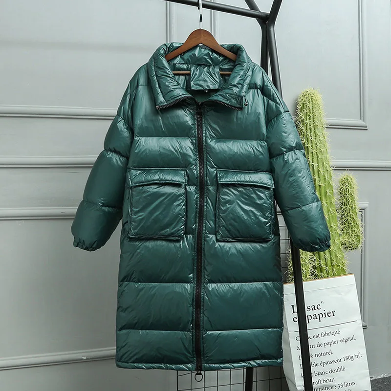 Fitaylor новая зимняя свободная длинная куртка Женская пуховая женская белая на