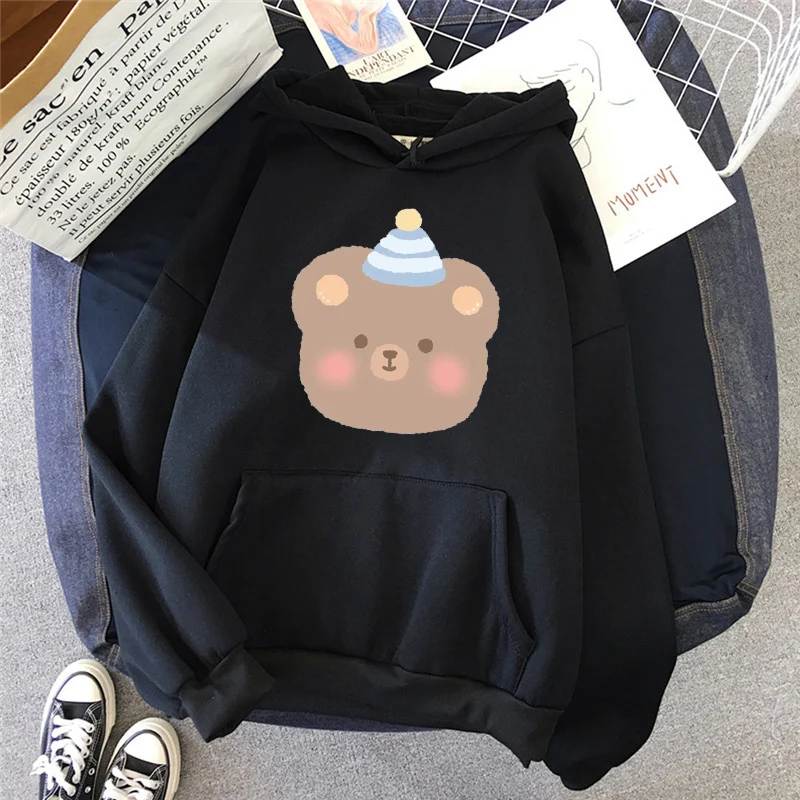 

Winter Hoodies Women Sweatshirts Cartoon Cute Female Pullover Harajuku Graphics Print Aesthetic Warm Hoodie Ladies Streetwear