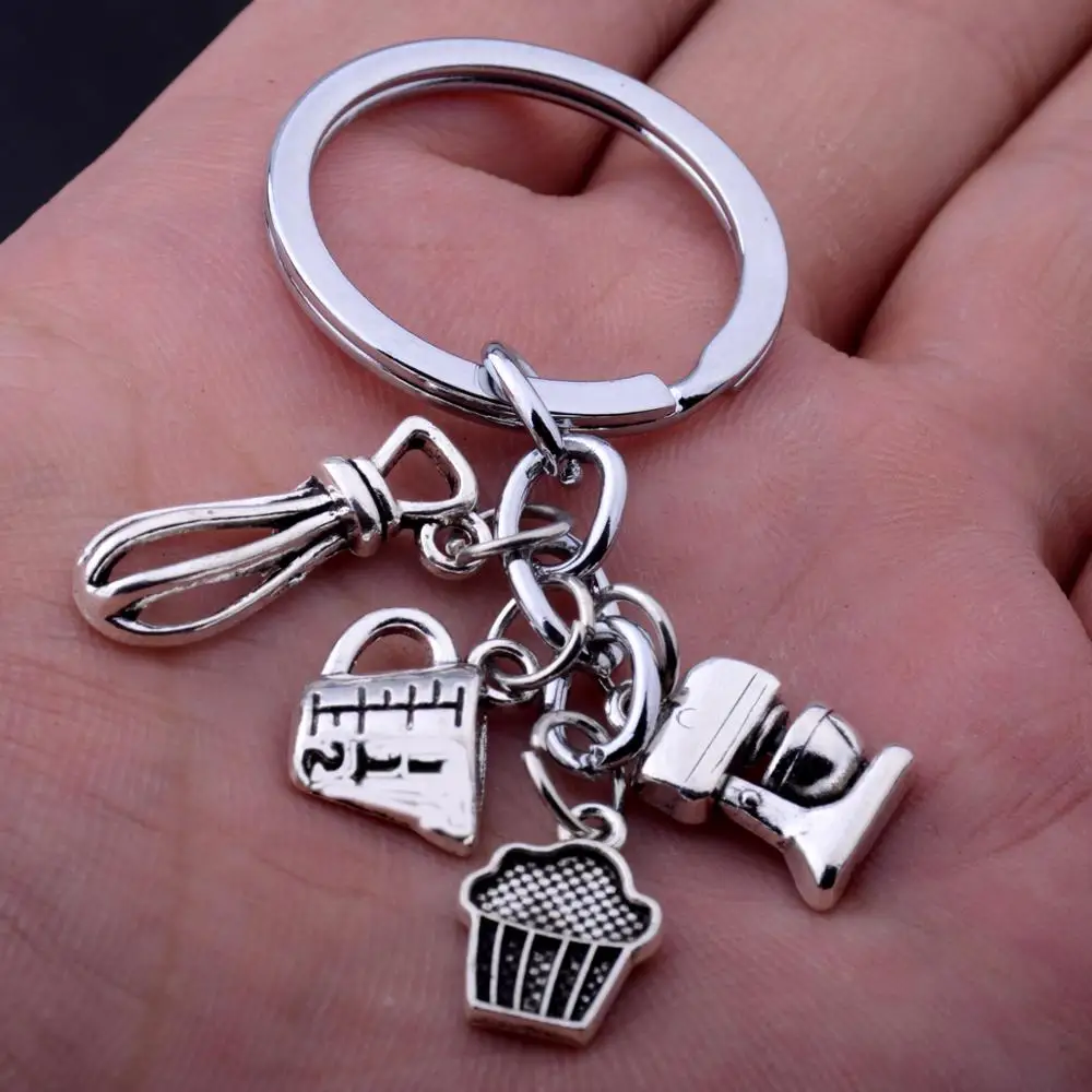 

36PC Gift For Cooks Chefs Power Scoop Ice Cream Kettle Baker Pendant Keychains Key Accessories Kitchen Key Chain Baking Jewelry