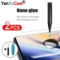 2pcs uv tempered glass for oneplus 10pro 18 pro nano liquid uv screen protector for one plus 9 pro 7 7t pro fingerprint unlock
