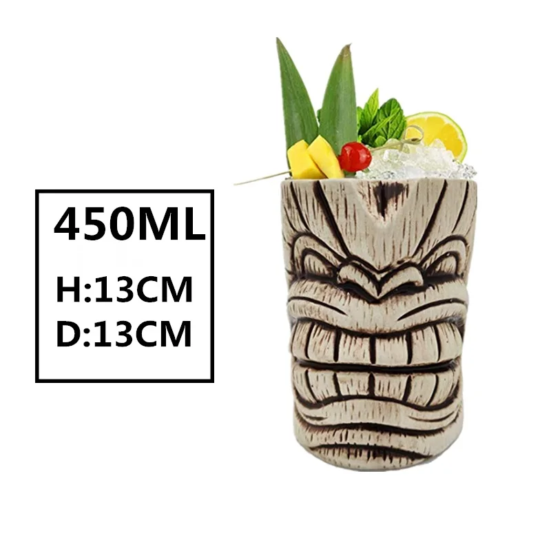 Новые Hawaii Tiki кружки, кружки для коктейлей, пивные кружки для напитков, кружка для вина, керамическая Пасхальная кружка Tiki, кружка 450 мл
