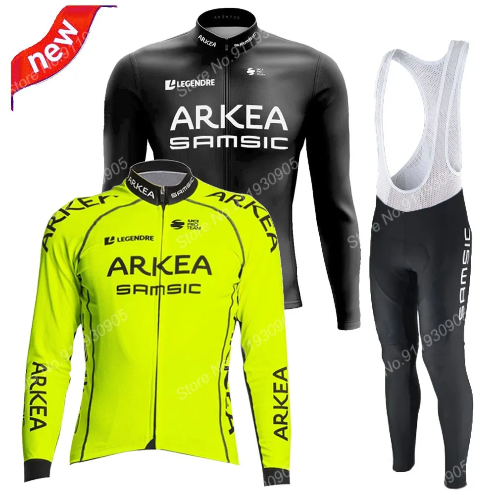 

Комплект одежды Biack Arkea Samic мужской, трикотажная одежда с длинным рукавом для езды на велосипеде и шоссейных брюк, желтый комплект, лето 2021