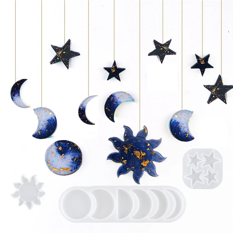 

Star Moon Hanging Mold, Used For DIY Decoration House, Christmas Tree, Room, Coasters, Christmas Decorations, Cake Mold SQ0434