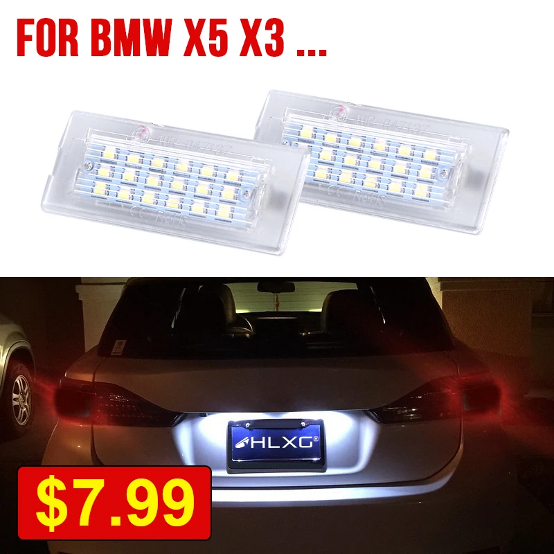 Светодиодный светильник номерного знака для BMW E53 X5 1999-2003 E83 X3 2004-09 без ошибок 18SMD 3528