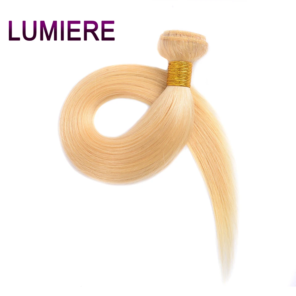 Lumiere волосы 613 светлые бразильские волосы пучок прямой переплетения Remy человеческие волосы пучок s 10-26 дюймов 3 шт для наращивания