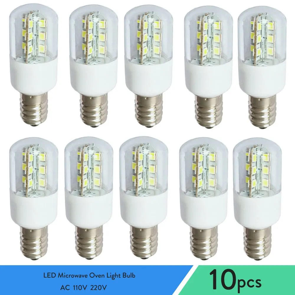 

10X E14 E12 3W LED Microwave Oven Light Bulb Crystal Lamp SMD 5050 Freezer Cold Warm White Lamp For Home Lighting AC 110V 220V