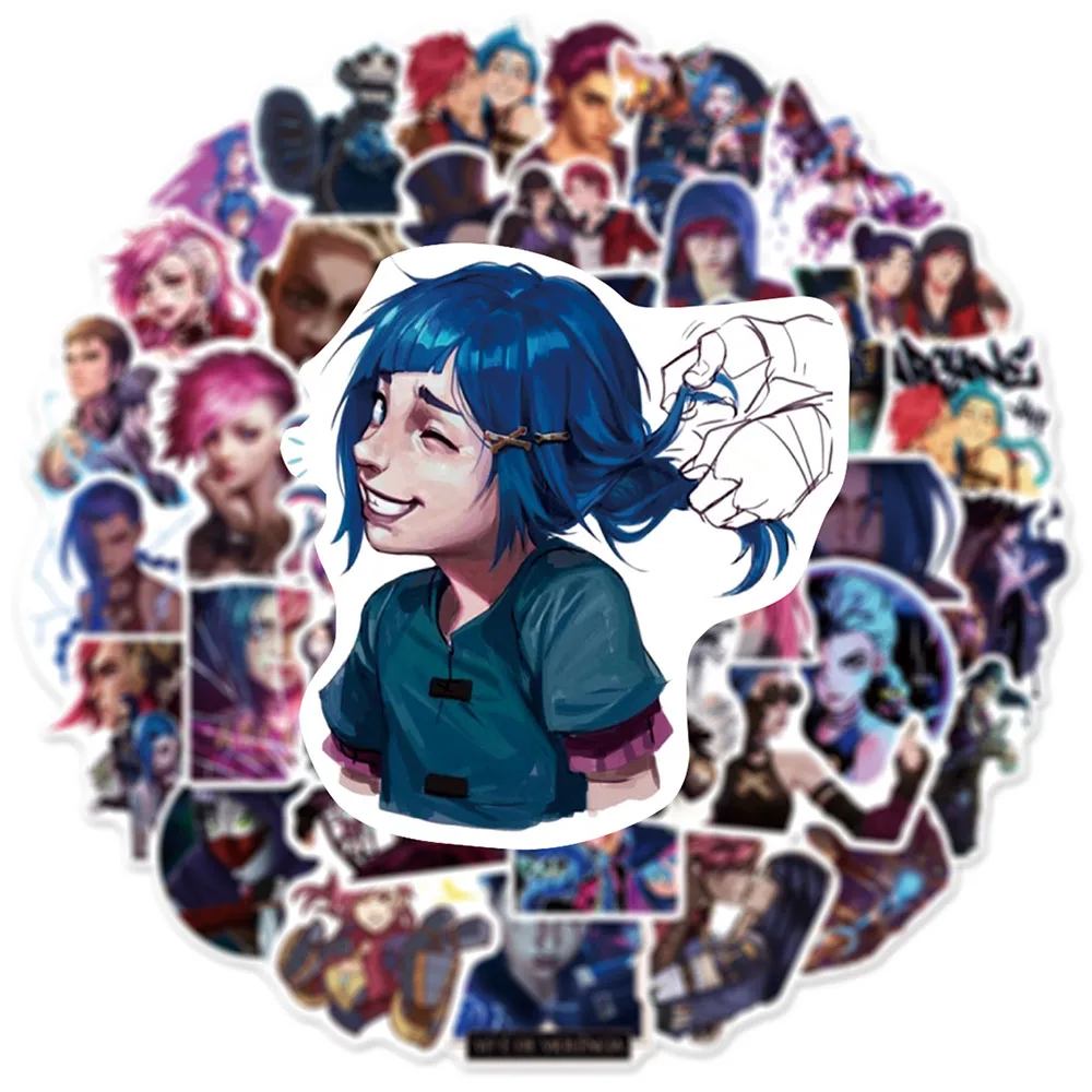 103050pcs cool cartoon anime arcane game stickers decals diy skateboard laptop motorcycle phone bike car sticker for kids toy free global shipping