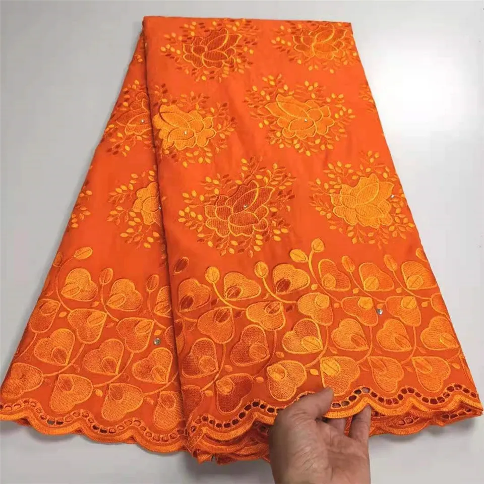 

Африканская Кружевная Ткань 5 ярдов, хлопчатобумажная кружевная ткань с вышивкой, популярное украшение жемчугом для свадебного платья