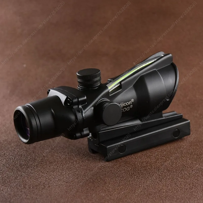 Тактический Acog Стиль 4x32 Зеленый Красный Волоконно Оптический Охота стрельба