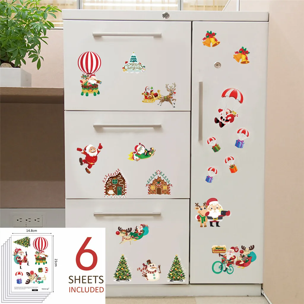 6 шт./кор. Рождественская декоративная наклейка Санта-Клаус в форме конверта