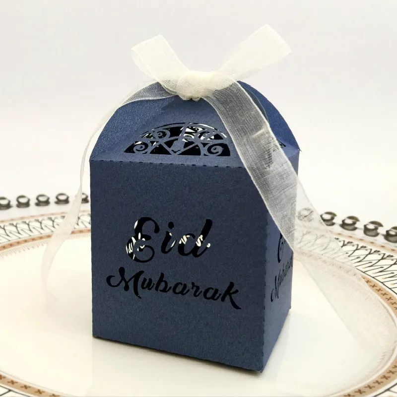 Новейшая коробка для конфет Eid Mubarak многоцветные бумажные подарочные коробки
