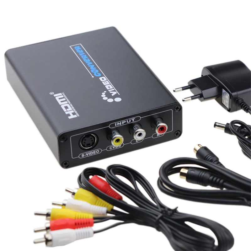 3RCA AV CVBS Композитный S-видео R/L аудио в HDMI конвертер адаптер Поддержка 720P/1080P для PS2