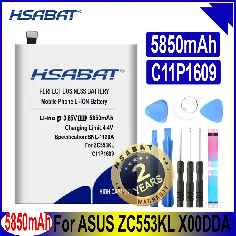 Аккумулятор HSABAT 5850 мАч C11P1609 для ASUS Zenfone 4 max 5 2 дюйма ZC520KL X00HD 3 ZC553KL X00DDA | Мобильные