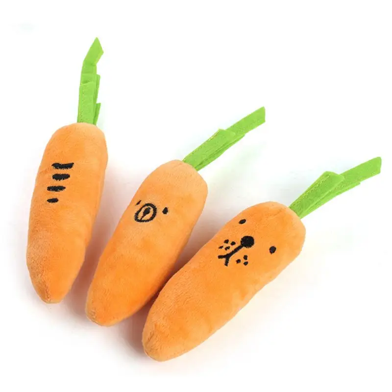 Игрушки для собак в форме морковки с забавным лицом мягкие плюшевые игрушки