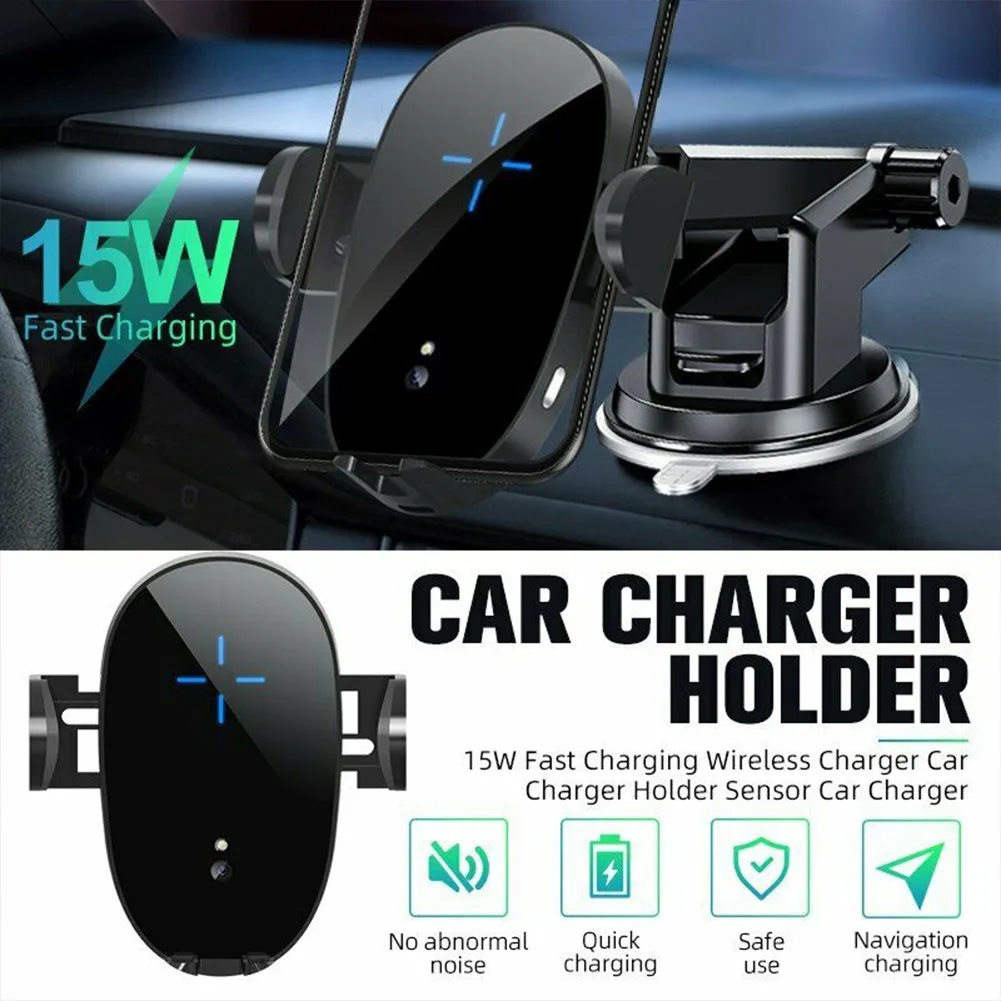 

Wireless Automatic Clamping Smart Sensor Car Phone Holder And Fast Charger 15W Wireless Car Charger Holder