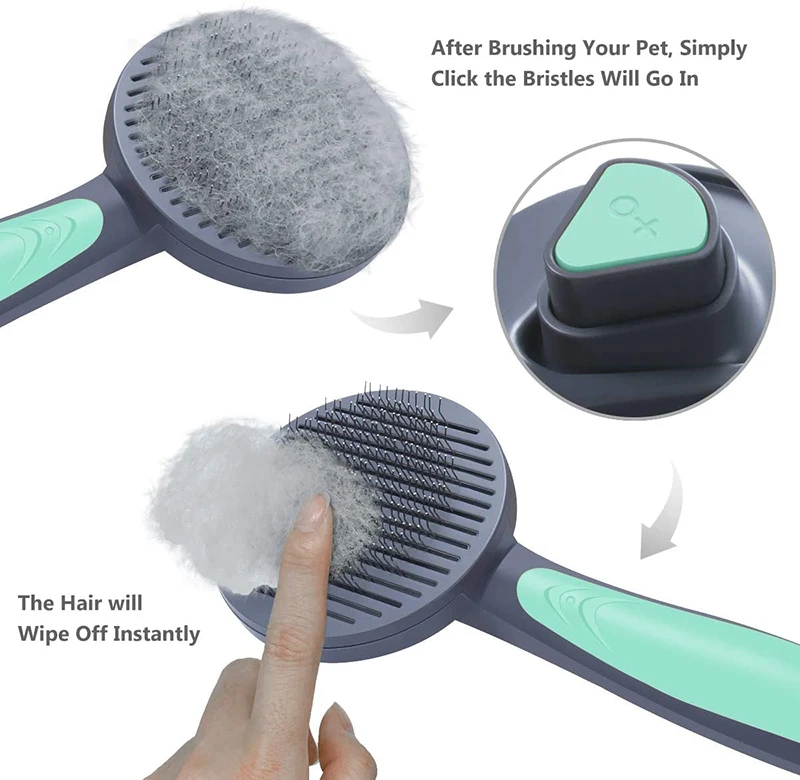 Профессиональная самоочищающаяся щетка MESNUG для кошек эргономичная ручка