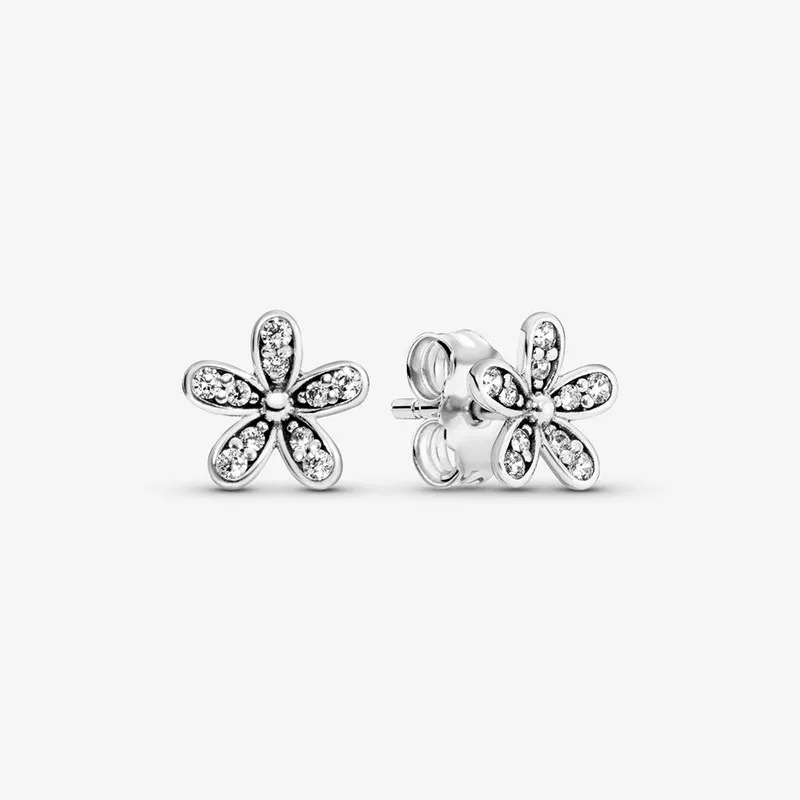 

Authentic S925 Sterling Silver Shining Cz Thick Chrysanthemum Earrings Women's Fashion Silver Earrings Jewelry Gifts