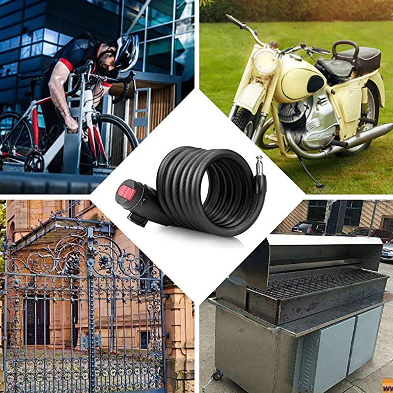 

Bike Lock Chain Wire Lock Anti-theft Chain Lock for Bicycle Cycling Locks Steel Cable Electric Bicycle Equipment Security Lock