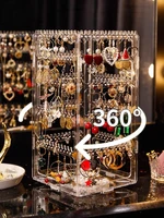 236 holes rotating transparent jewelry box earrings display stand organizer large capacity bracelet necklace storage box