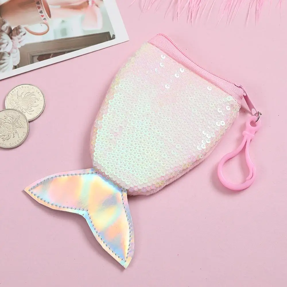 Pink 2 Детский милый кошелек для монет, кошелек с сердечками, чехол для ключей с блестками, мультяшная сумка через плечо для девочек, сумка-мессенджер, кошелек, чехол, сумка - Цвет: Pink 2