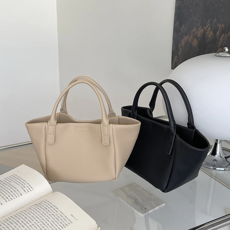 

Women New Elegant Basket Handbags Soft PU Leather Bucket Personality All-match Female Crossbody Shoulder Bag Fashion 2021