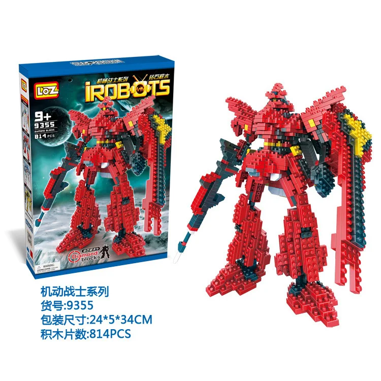 LOZ 3D милый Алмаз строительные блоки кирпичи мобильный костюм робот Гандам RX-78-2