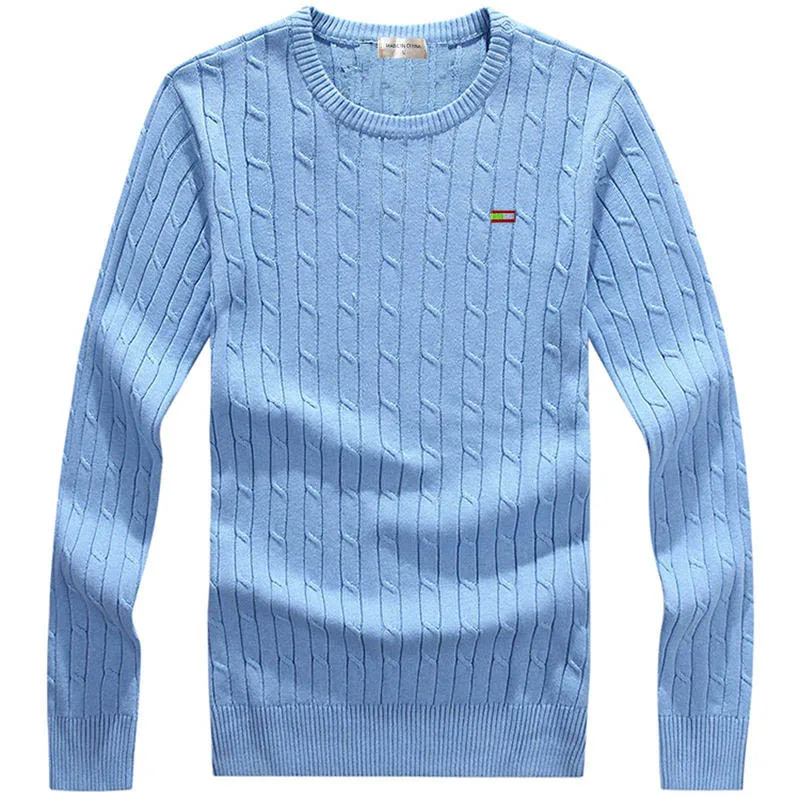 

High Quality Men's Fall/Winter 100% Cotton Knitted Long-Sleeved O-Neck Casual Business Pullover Simple Sweater Polo Top 010