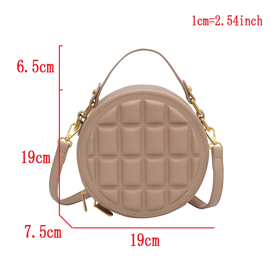 

Round Crossbody Bag for Women 2021 Fashion Small Shoulder Bag Ladies Luxury Designer Purses and HandBags Lattice Messenger Bag