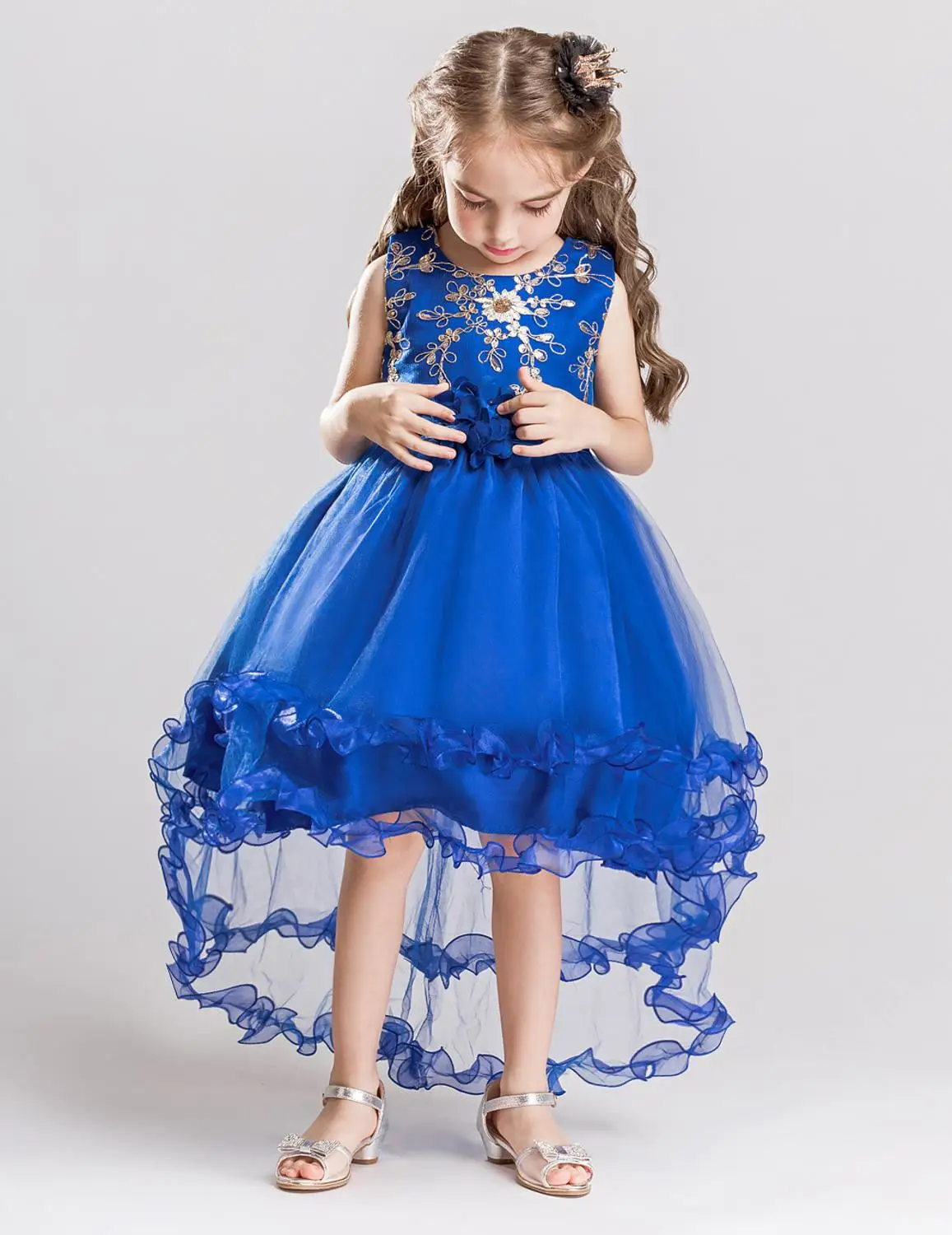 Fancy Gorgeous Girls Boutique Clothing Princess Girl Dresses for Wedding and Party Cocktail Pageant Gowns Asymmetric Kids Dress | Детская