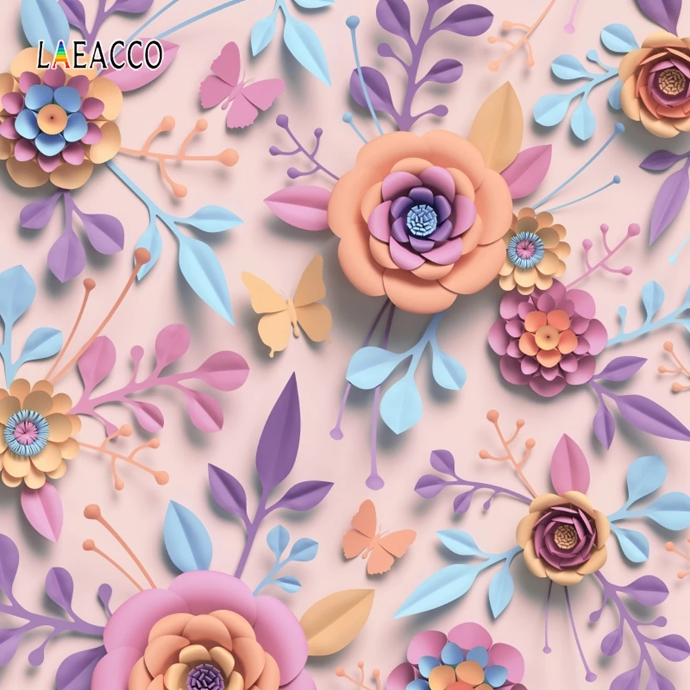 Laeacco ручной работы Цветы ребенок день рождения десерт фотографии задний план индивидуальные фотографический фон для фотостудии