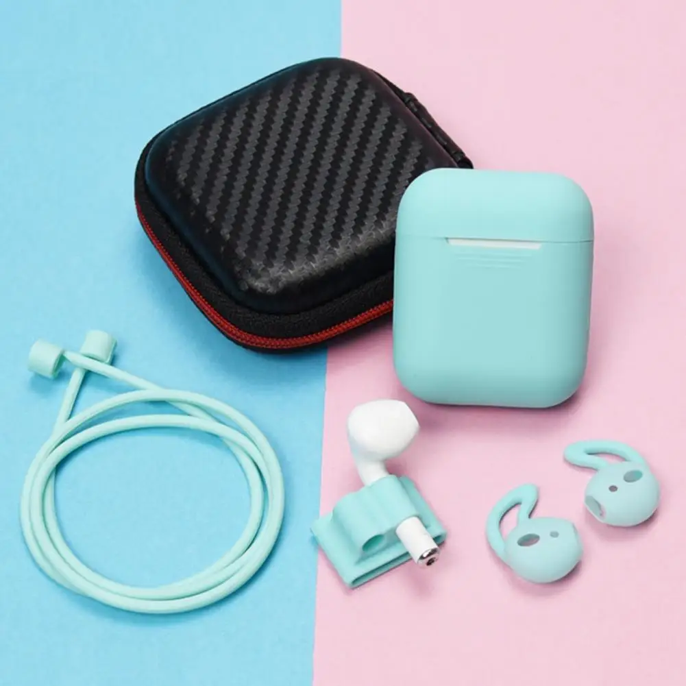 

5Piece/Set Headphone Box Bluetooth Earphone Cover Eartips Lanyard Cases Smart Watch Cover For AirPods 1/2 Earphone Accessories