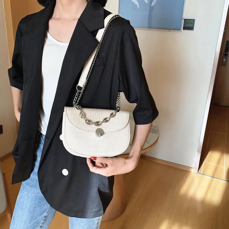 Кожаная сумка через плечо с узором под камень модные качественные сумки цепочкой