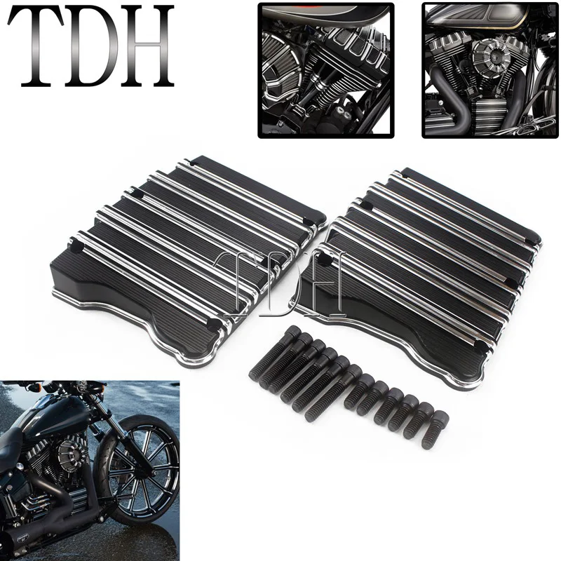 Для Harley Twin Cam Softail Dyna Fat Boy Bob Glide Rocker Box Крышка верхняя защита CNC алюминиевый 10 Калибр