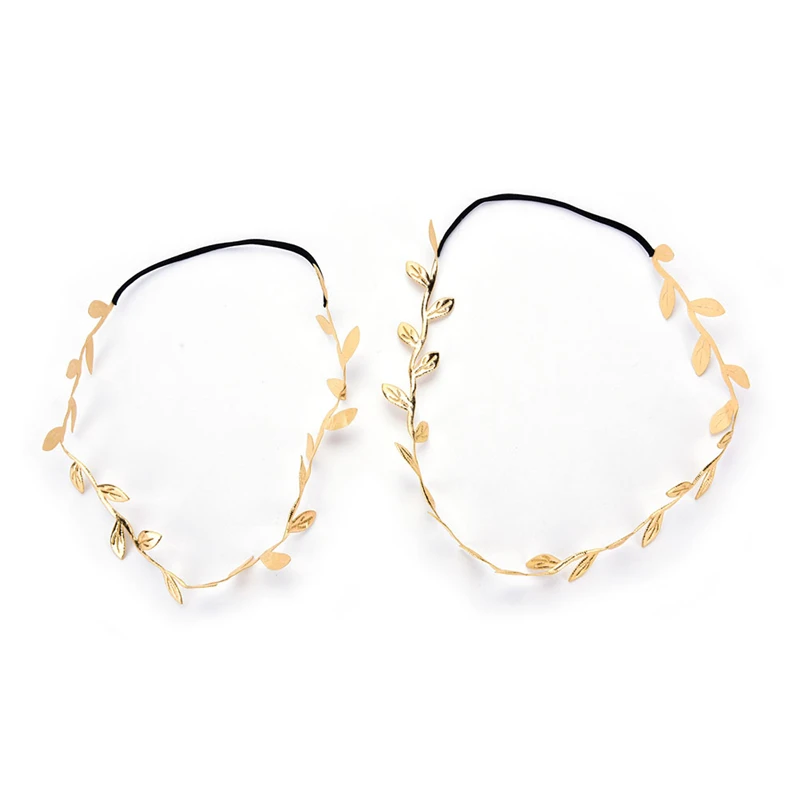 Мода 2 шт золото серебро обруч с листьями корейские летние аксессуары для волос