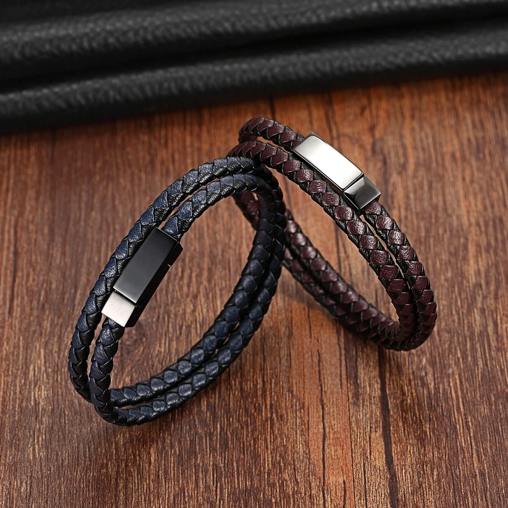 Браслет TYO кожаный мужской изящное Ювелирное Украшение ручной работы с